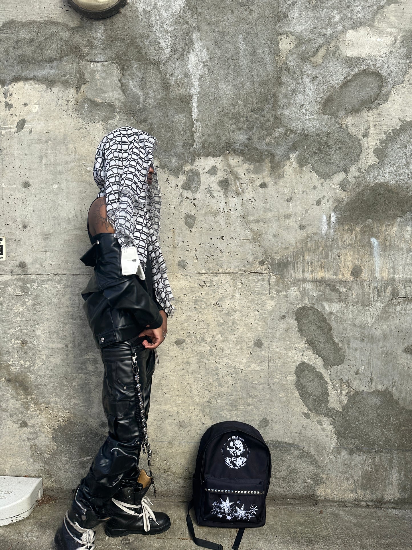 EBERE LEATHER STACKED PANTS